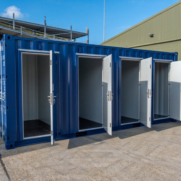 20 Fuß Lagercontainer mit 4 separaten Abteilen – Die Self-Storage-Lösung