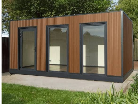Gewerbemodul 18 m² mit Design-Fassade – Büro & Verkaufsraum
