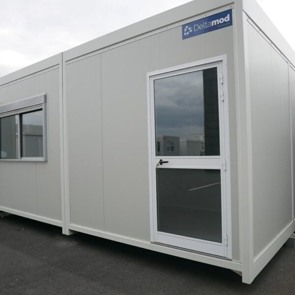 Großraum-Bürocontainer 50 m² – Vorgefertigtes Doppelmodul