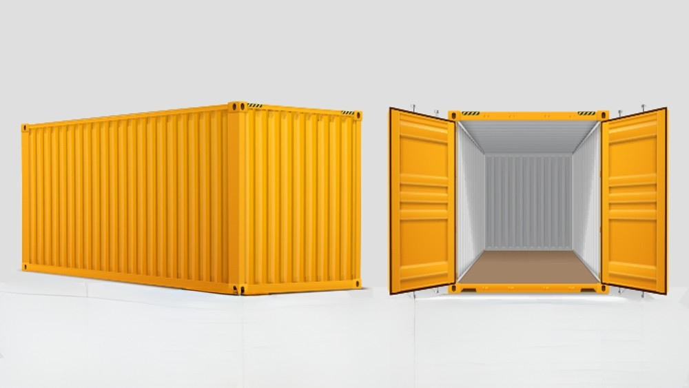 Geöffneter Seecontainer, der das Innere zeigt
